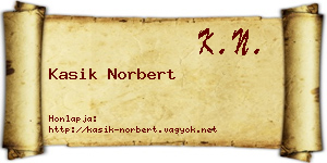 Kasik Norbert névjegykártya